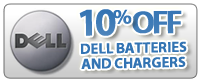 Get 10% off Dell Batteries and chargers