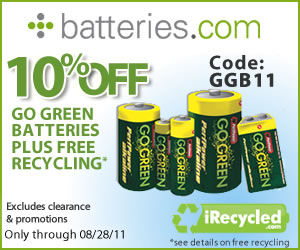 10% Off GO Green Batteries