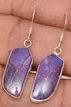 Purple Copper Turquoise .925 Sterling Silver Jewelry Earrings 1.4