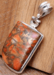 Handmade Orange Copper Turquoise .925 Sterling Silver Jewelry Pendants 1.7