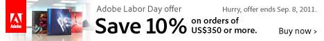 Adobe 10% off orders of $375 or more!