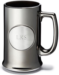 Pewter Medallion Gunmetal Beer Mug