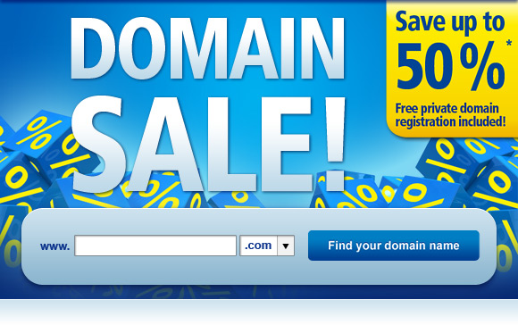 Up to 50% off 1&1 domains
