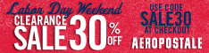 Labor Day SALE - Additional 30% Off Clearance! (Valid 9/1 - 9/5)