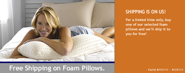 Get free shipping on foam pillows