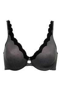 Grey Lace Full Coverage Bra