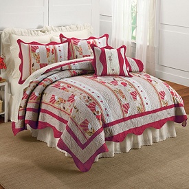 Save On French Rose Handcrated Quilt with Sham