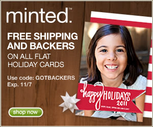 Free shipping and backers on all flat holiday cards