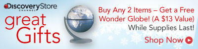 Buy any 2 items and get a free Wonder Globe