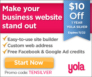 Get $10 off 1 year of Yola Silver