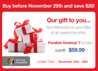 Save $20 on Parallels Desktop 7