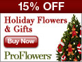 Save 15% on Holiday Flowers, Décor and Gourmet Gifts