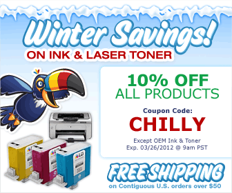10% Off Except OEM Ink Cartridges and Free Shipping
