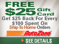 Free $25 gift card on $100 orders