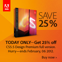 Save 25% off Adobe CS5.5 Design Premium Full