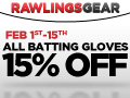 Save 15% Off on All Batting Gloves