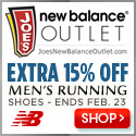 15% off on all New Balance Men's Running shoes