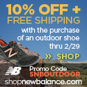 10% off + Free Shipping with the purchase of an outdoor shoe