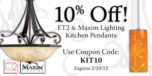 Save 10% on all Maxim & ET2 Kitchen Pendants