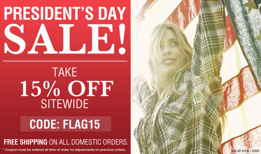 President's Day Sale 15% Off Site-Wide