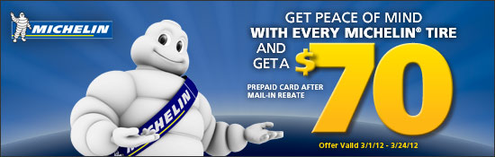 Michelin Buy 4 and Get a $70 MasterCard Prepaid Card