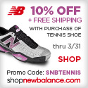 10% off + FS with purchase of a Tennis Shoe