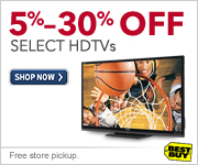 5%-30% off select HDTVs