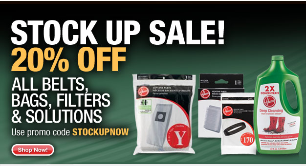 20% off Bags, Belts, Filters and Solutions