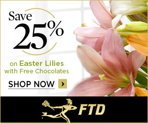 Save up to 25% on Easter Lillies and get Free Chocolates