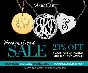 Save 20% off all personalized jewelry