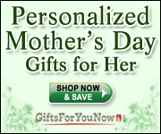 15% off all Personalized Mother's Day Gifts