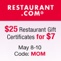 $25 Restaurant Gift Certificates for $7