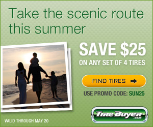 Save $25 when you buy 4 Tires at TireBuyer