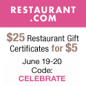 $25 restaurant gift certificates for only $5