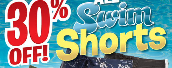 30% Off ALL Swim Shorts