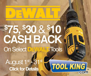 Receive up to $75 cash back on select DeWALT tools