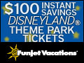 Save $100 on Disneyland Theme Park Tickets