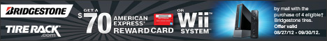 Bridgestone, Get Up to a $70 Reward Card or a Wii System