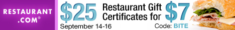 $25 Restaurant Gift Certificates for $7