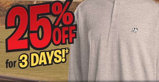 Save 25% on the NEW Heather Jersey Henleys in 5 great colors