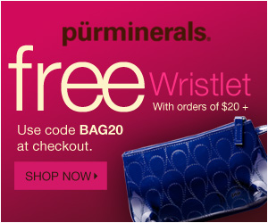 Free Wristlet Makeup Back with Pur Minerals $20 Purchase