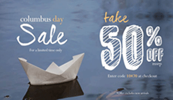 Save 50% OFF during the Columbus Day Sale