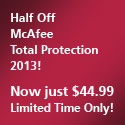 50% Off McAfee Total Protection 2013