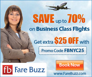 $25 off Business Class flights
