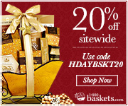 Get 20% off your entire order of Delicious Gift Baskets, Chocolates, Fruits