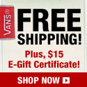 $15 eGift Certificate + Free Shipping