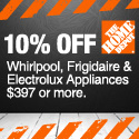 Save 10% on Whirlpool, Electrolux & Frigidaire appliances $397 or more