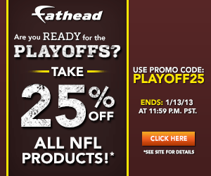 Take 25% Off All NFL Fatheads