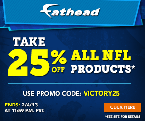 25% Off All NFL At Fathead.com