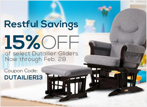Take an additional 15% off Dutailier Gliders at Baby Age